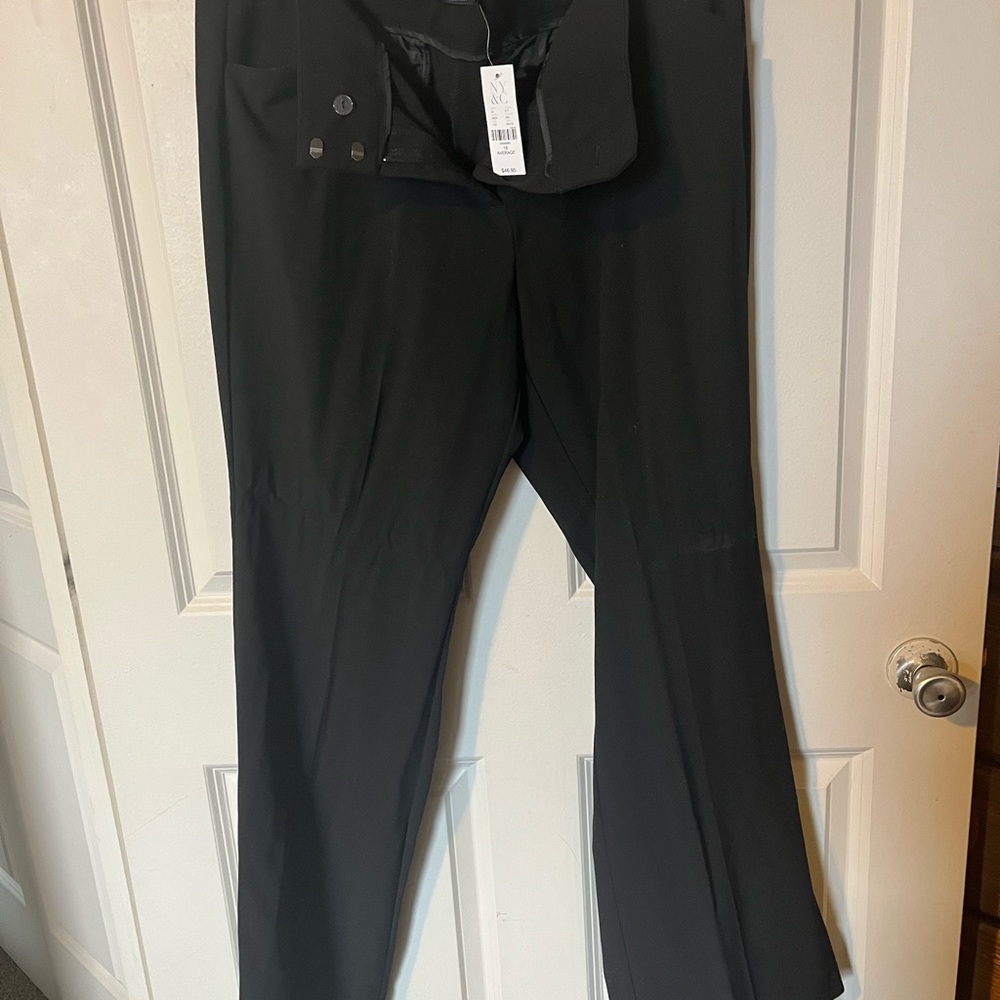 New York & Company Black Flare Stretch Dress Pants